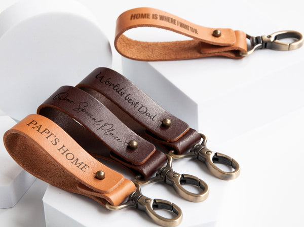 Personalized Leather Keychain, Customized Keychain, Anniversary Gift, –  UrWeddingGifts