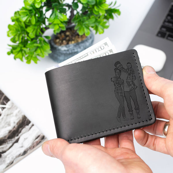 Personalized Leather Wallet for men – WoodPresentStudio