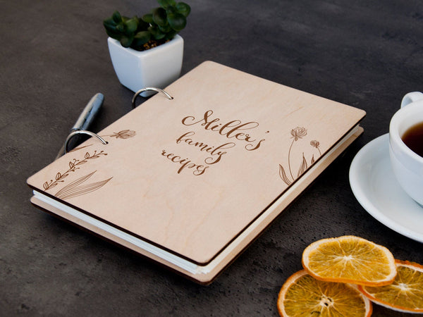 ENJOY THE WOOD Wooden Blank Recipe Book Binder - Personalized