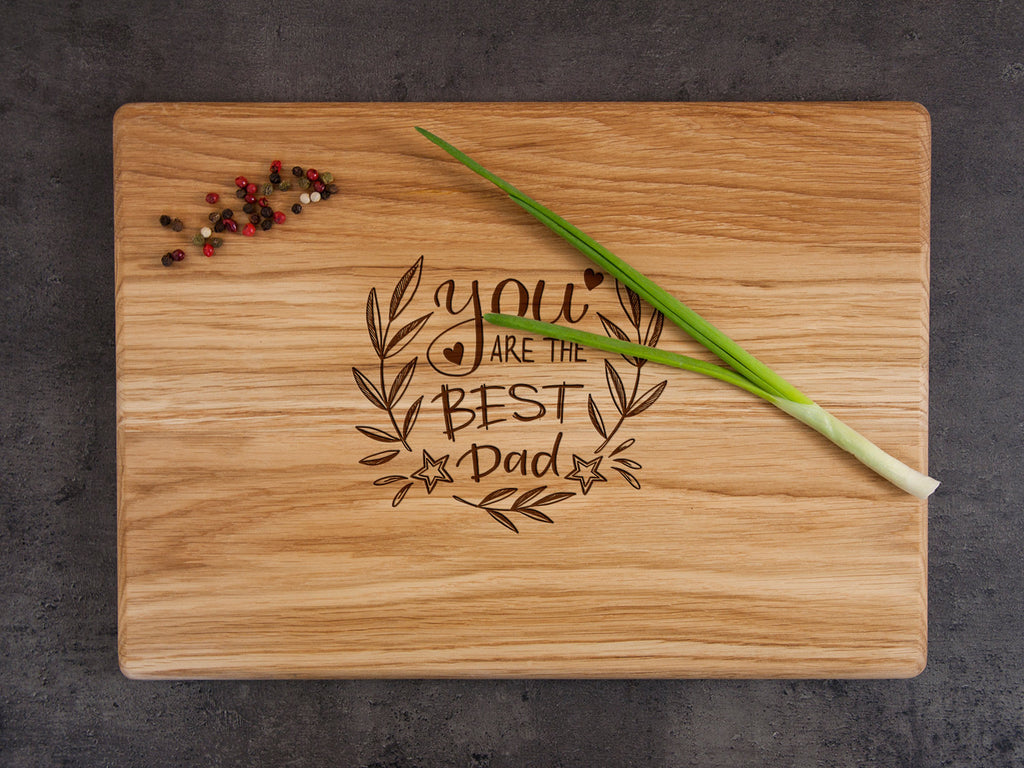 The best father FATHER,Laser Engraved Bamboo Cutting Board with custom FATH...