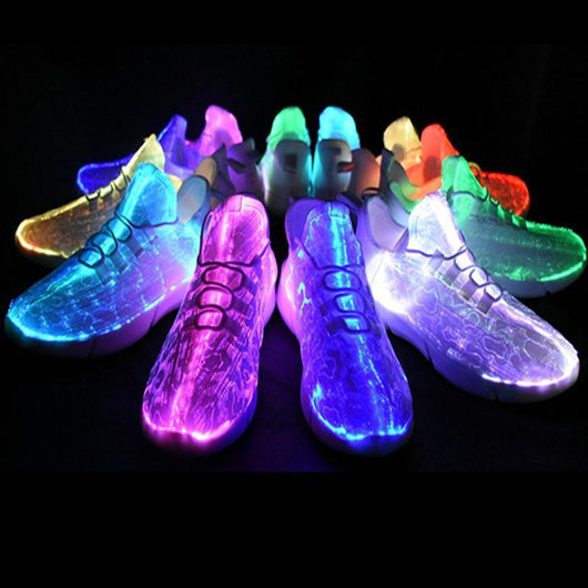Black Glowing Optic Fiber LED Shoes – SD-style-shop