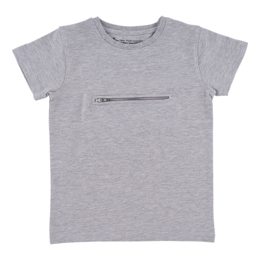 Clever Travel Companion V-Neck T-Shirt with Secret Pocket Gray / Small