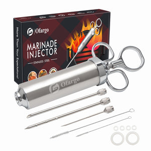  Tri-Sworker Meat Injector Syringe for Smoking with 4 Marinade  Flavor Food Injector Needles, Ideal to Injector Marinades for Meats,  Turkey, Brisket, Beef; 2-OZ Capacity : Home & Kitchen