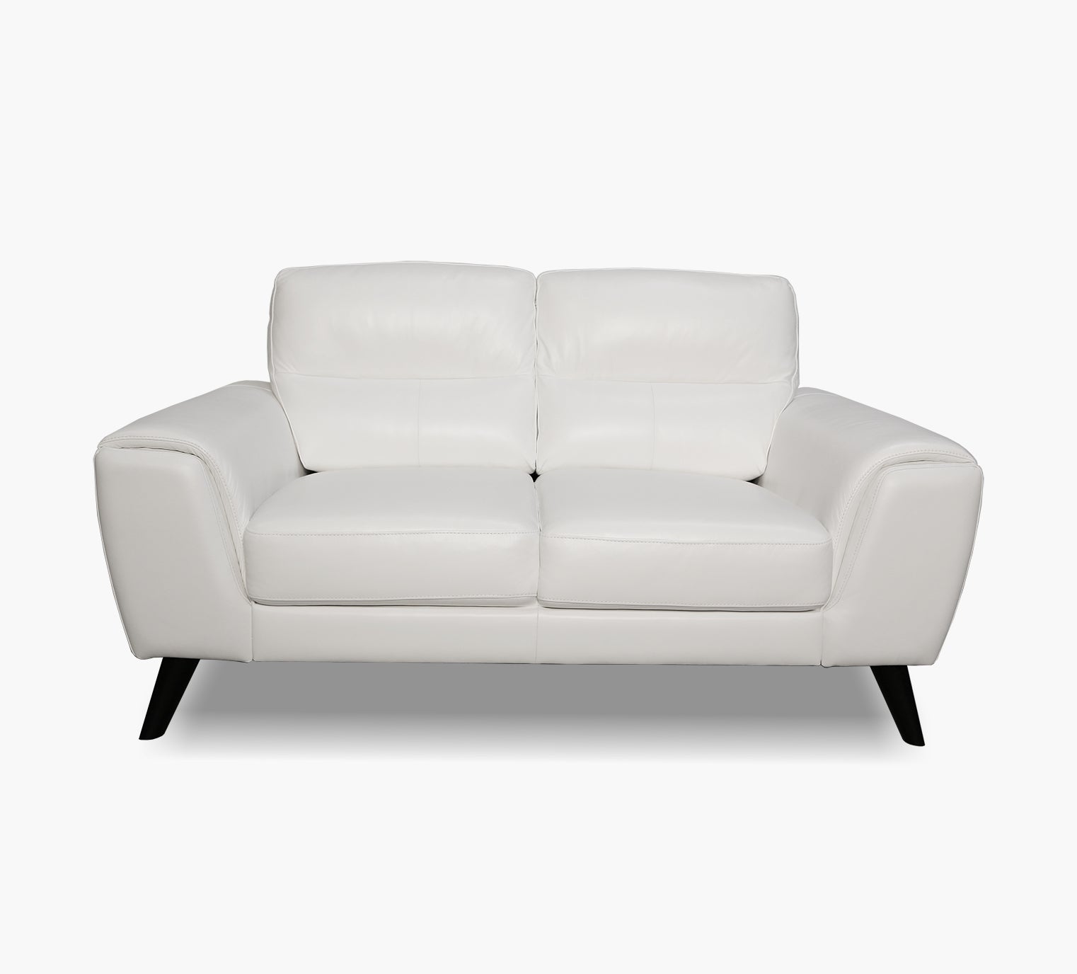 Morandi White Leather Loveseat