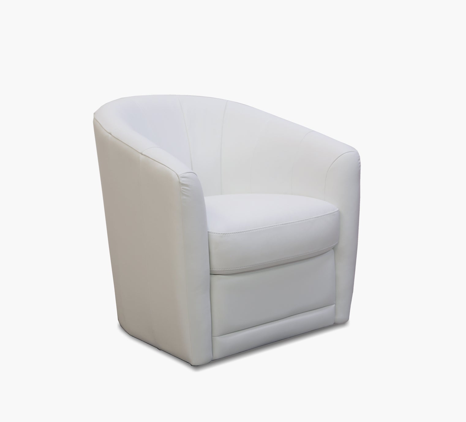 Lambro White Leather Swivel Chair Kanes Furniture