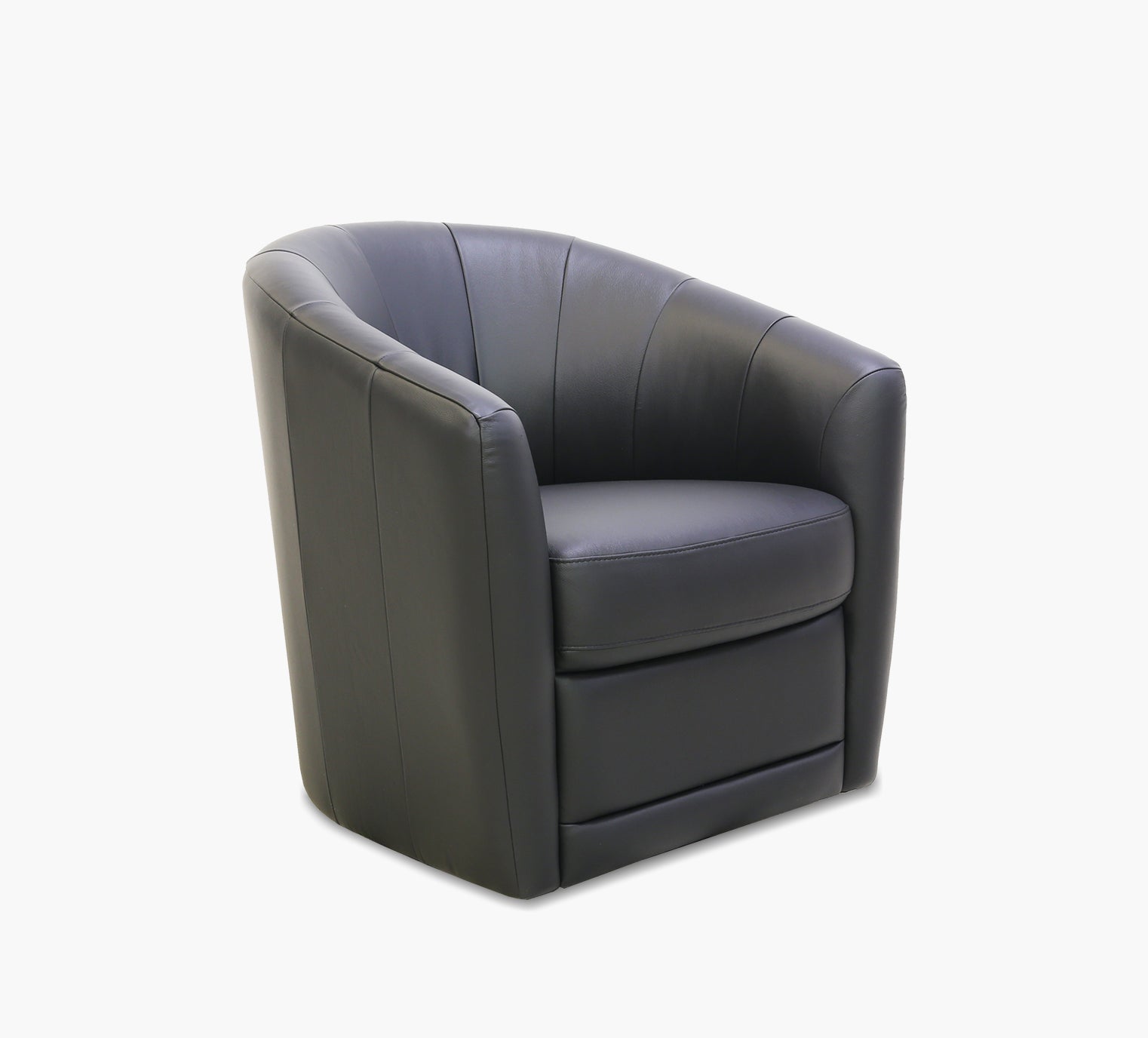 Lambro Black Leather Swivel Chair Kanes Furniture