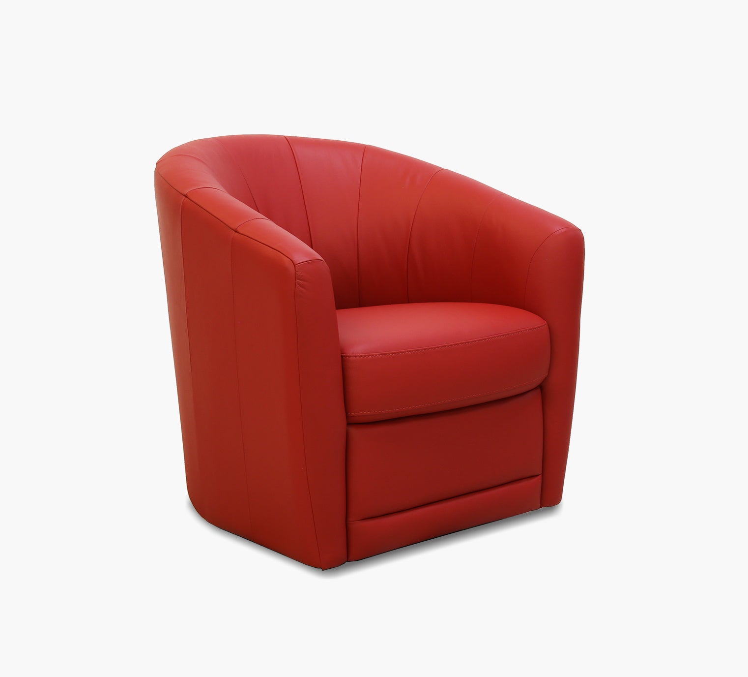 red leather swivel armchair