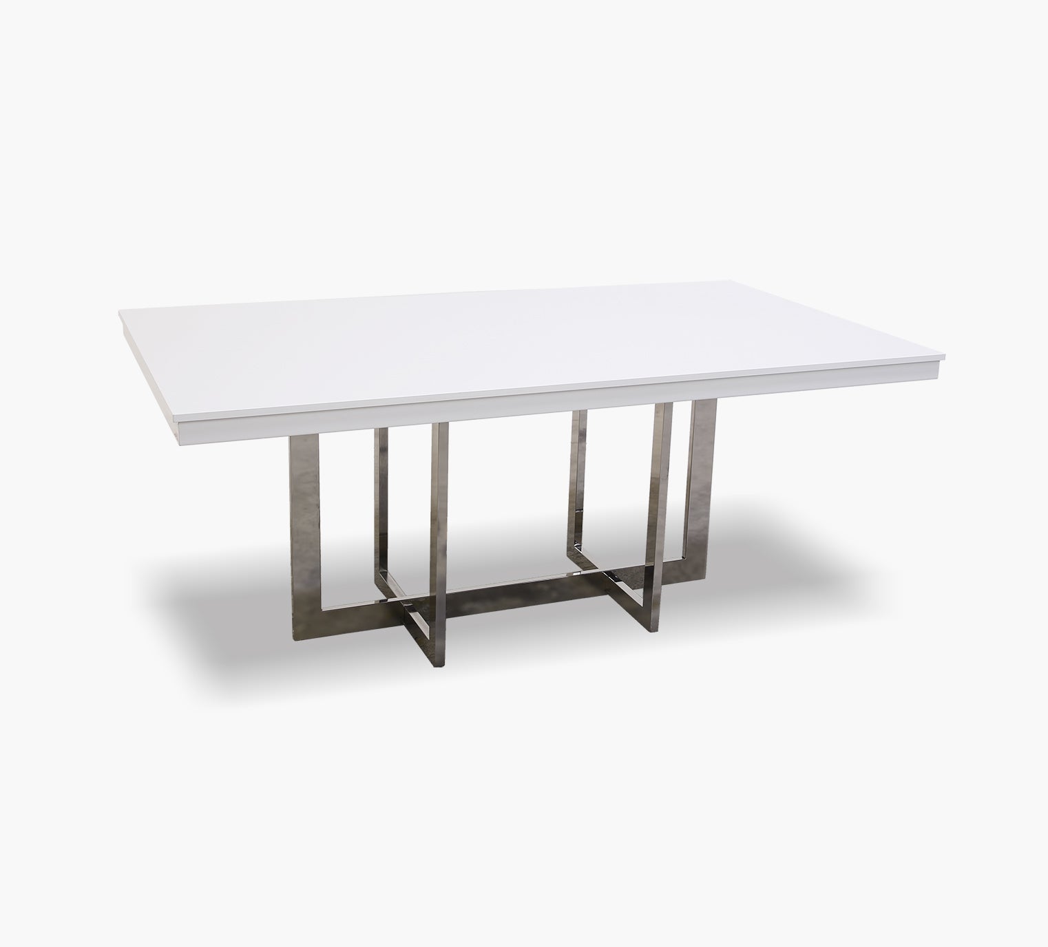 Dante White Rectangular Dining Table Kanes Furniture