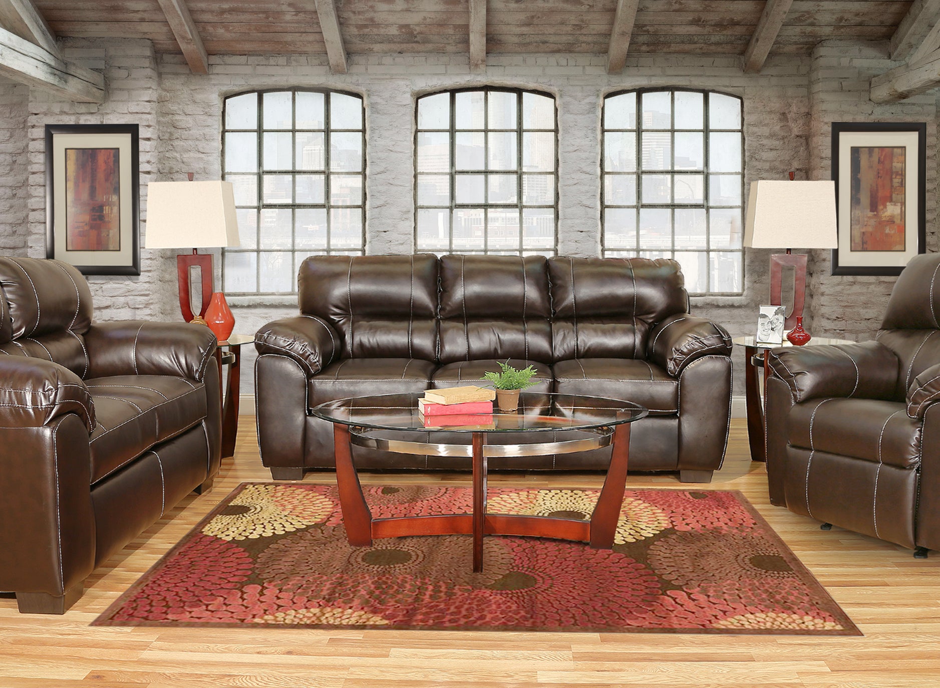 Austin Chocolate 5 Piece Living Room