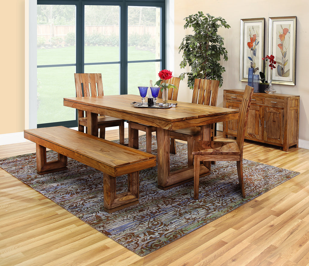 Brownstone 4 Piece Dining Set with 2 Chairs and Bench - Kane's Furniture