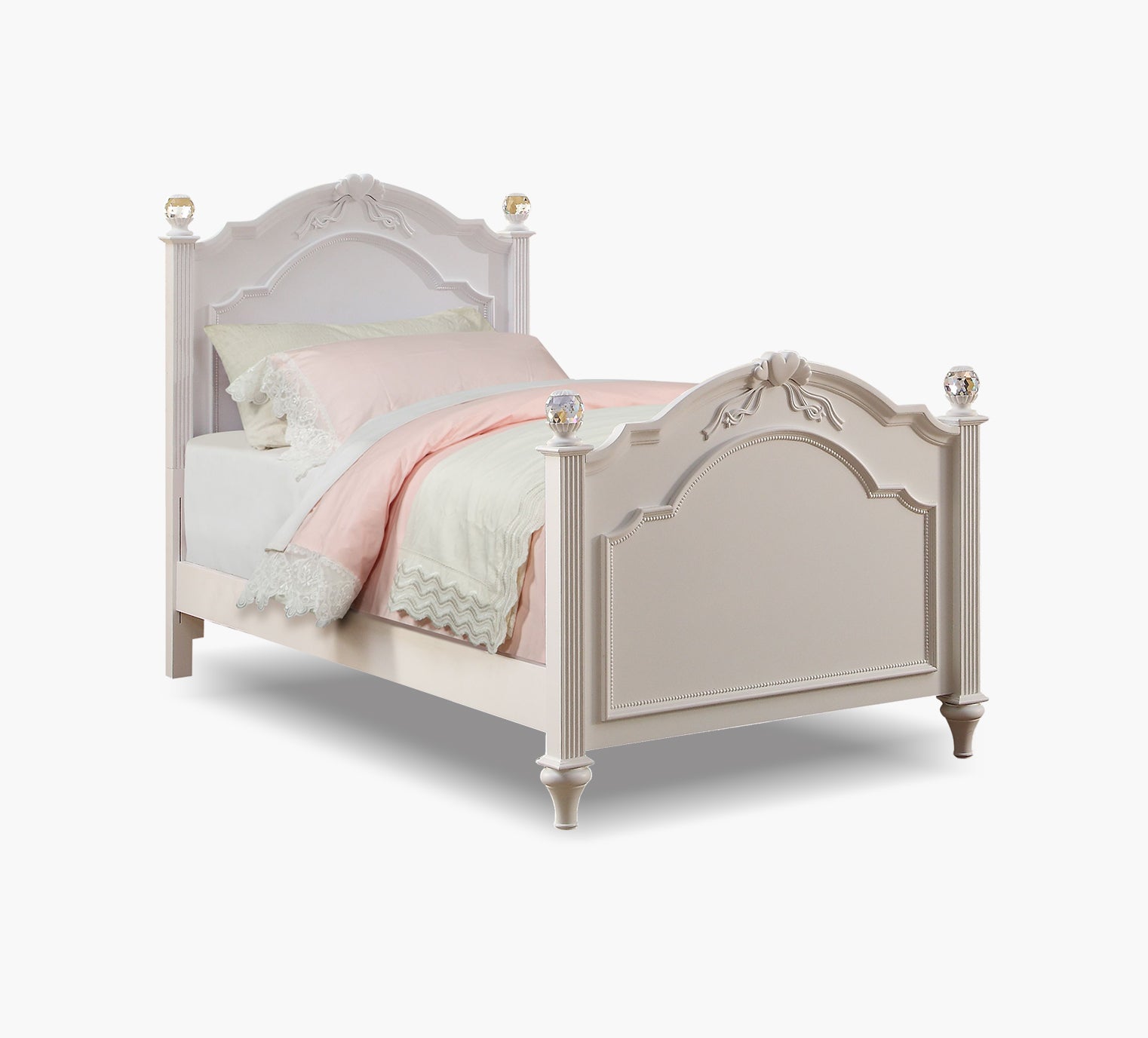 Chantilly White 3 Piece Twin Poster Bed Kane S Furniture