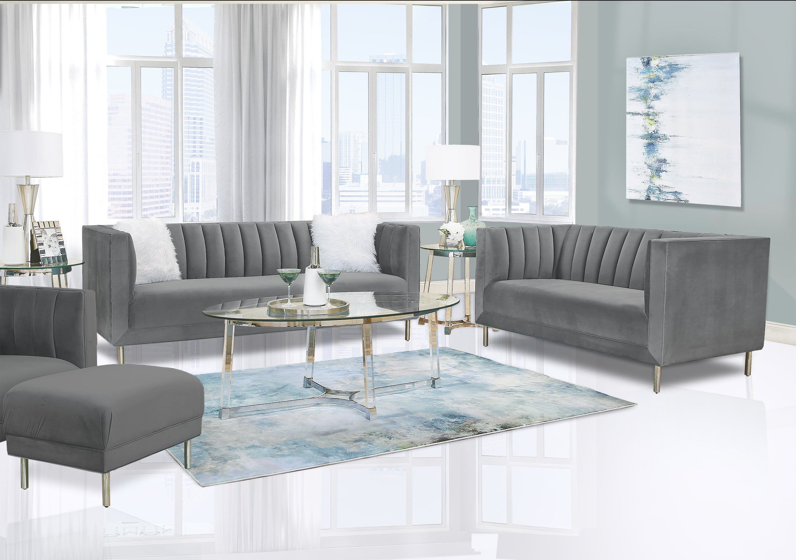 Cressida Grey 3 Piece Living Room Kanes Furniture