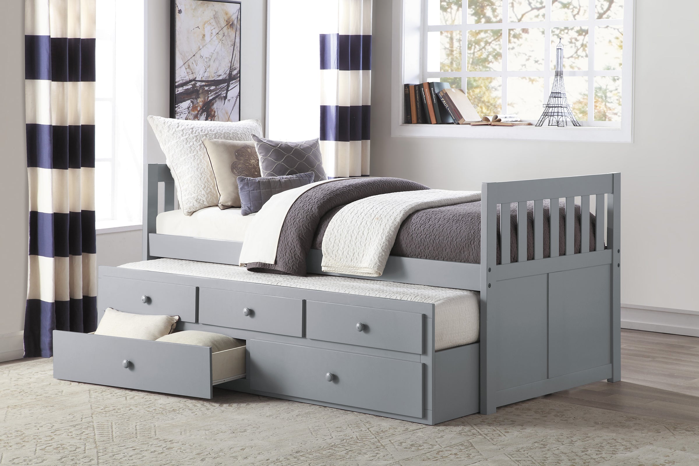Galen Grey Twin Captain S Bed Kane S Furniture