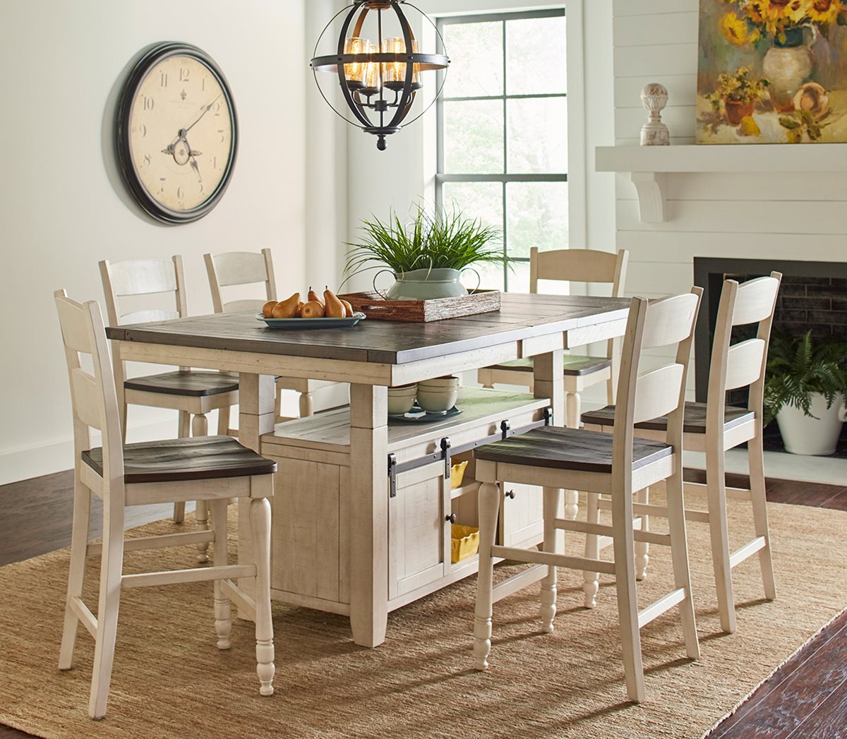 Alana Trestle Two Tone Dining Table Household Furniture Dining