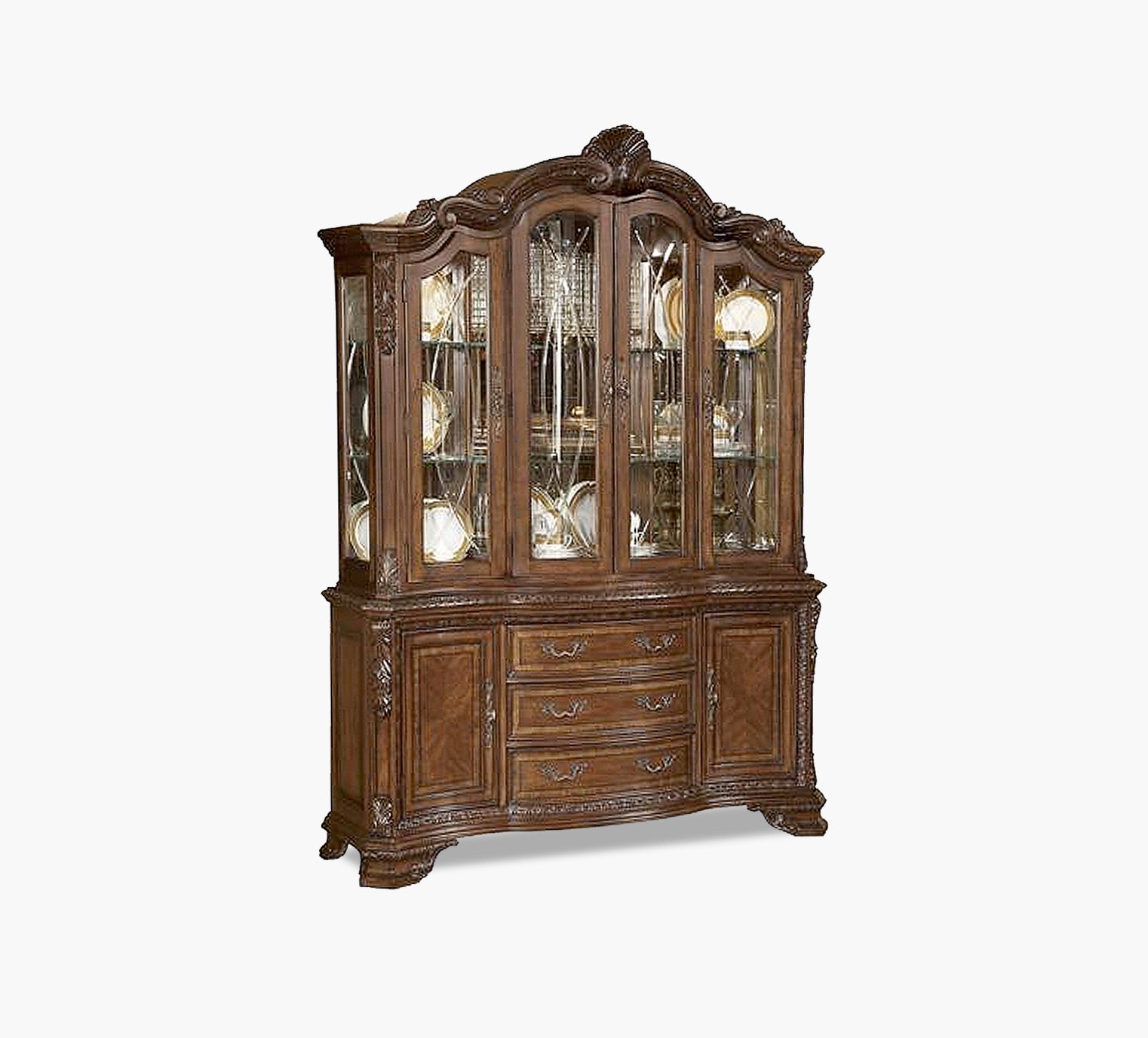 Old World 2 Piece China Cabinet Kane S Furniture