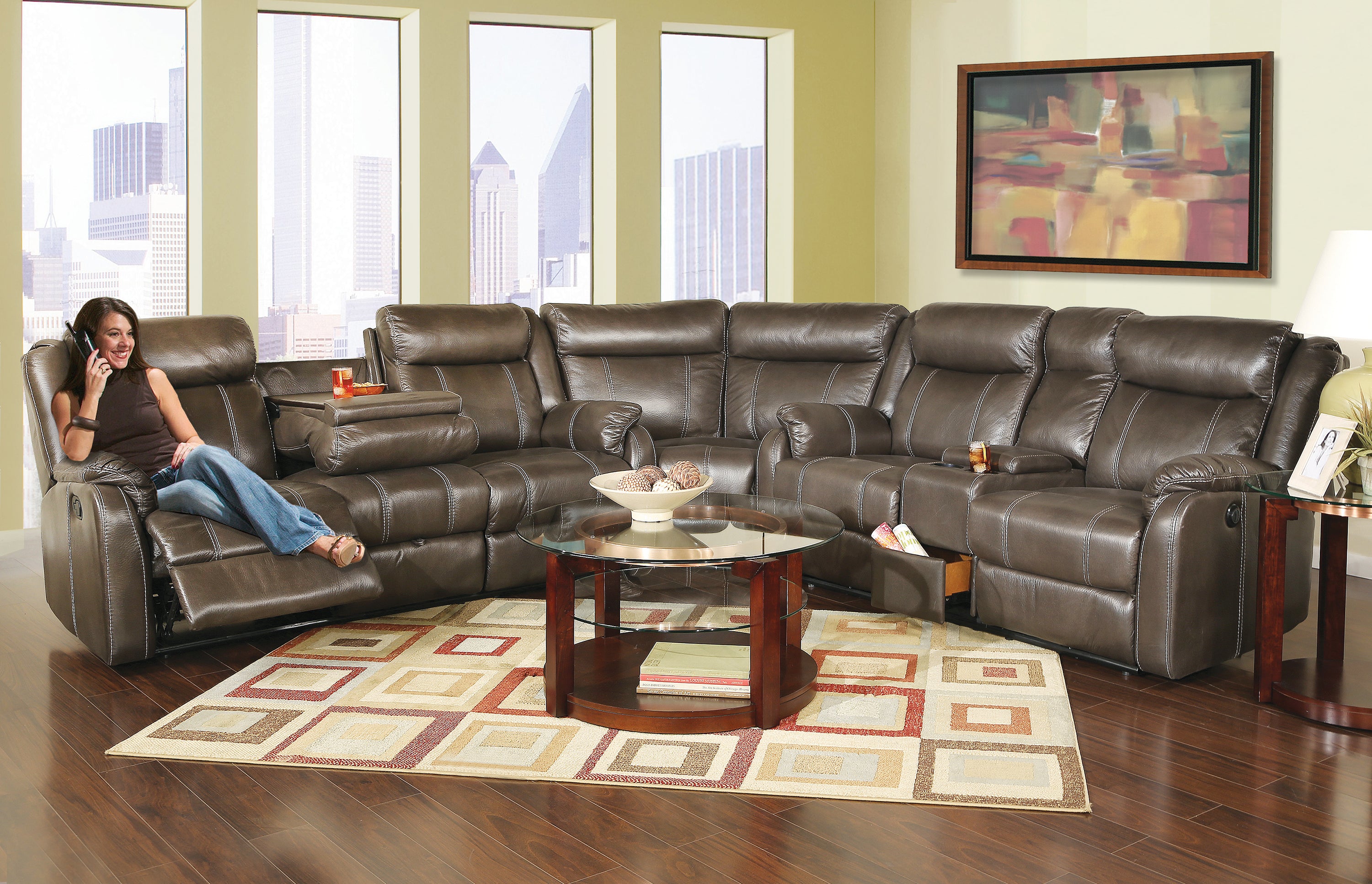 Wyatt 3 Piece Reclining Sectional Sofa 