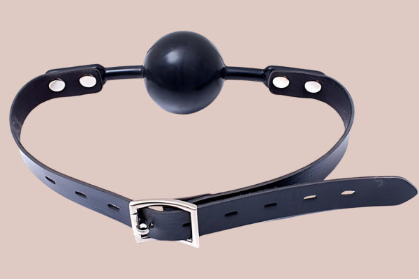 BDSM Ball Gag in Black/Black and Red/Black color options.