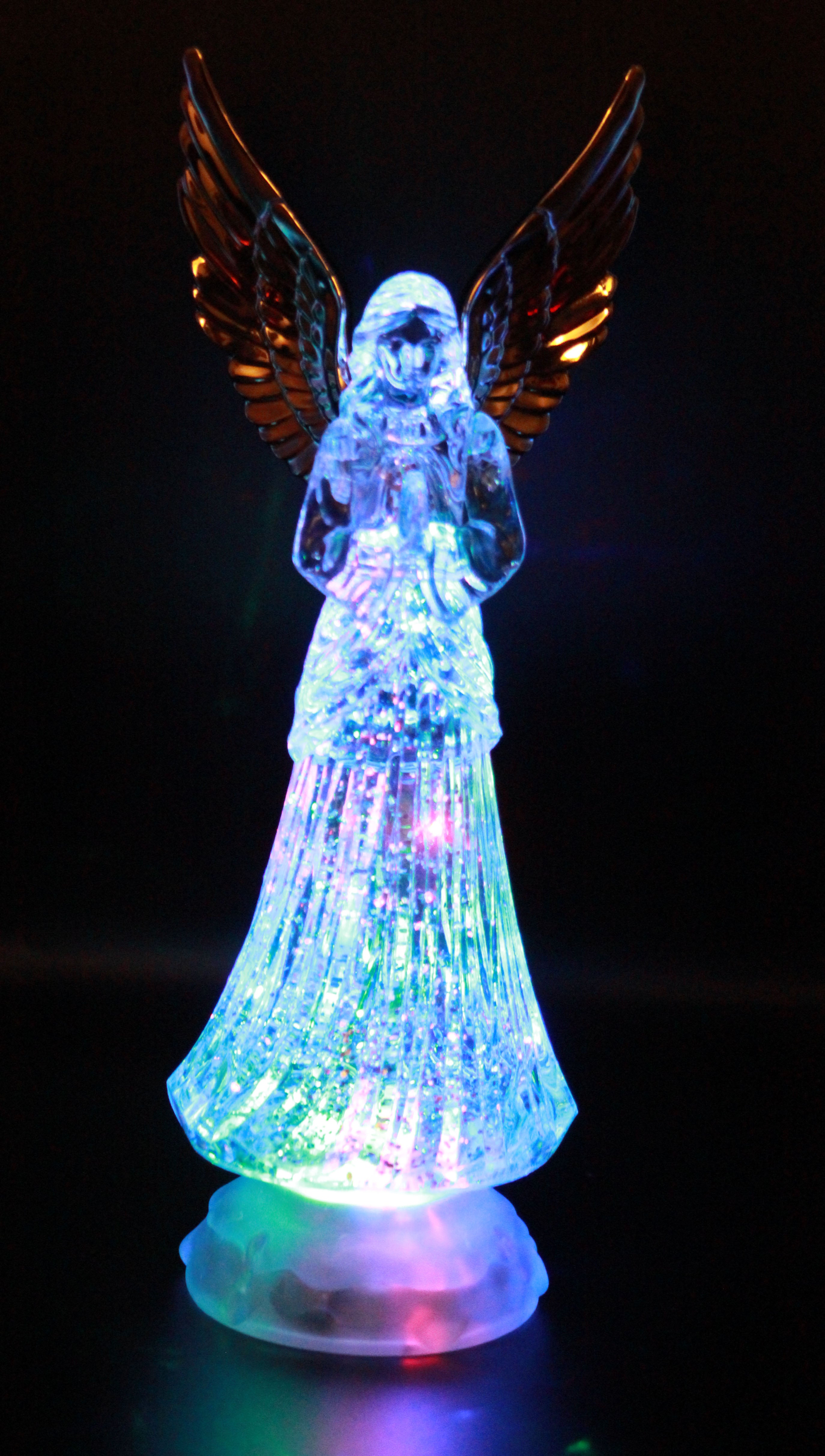 Angel with Trumpet, LED Lighted Sparkling Multi-Color Changing Home De ...
