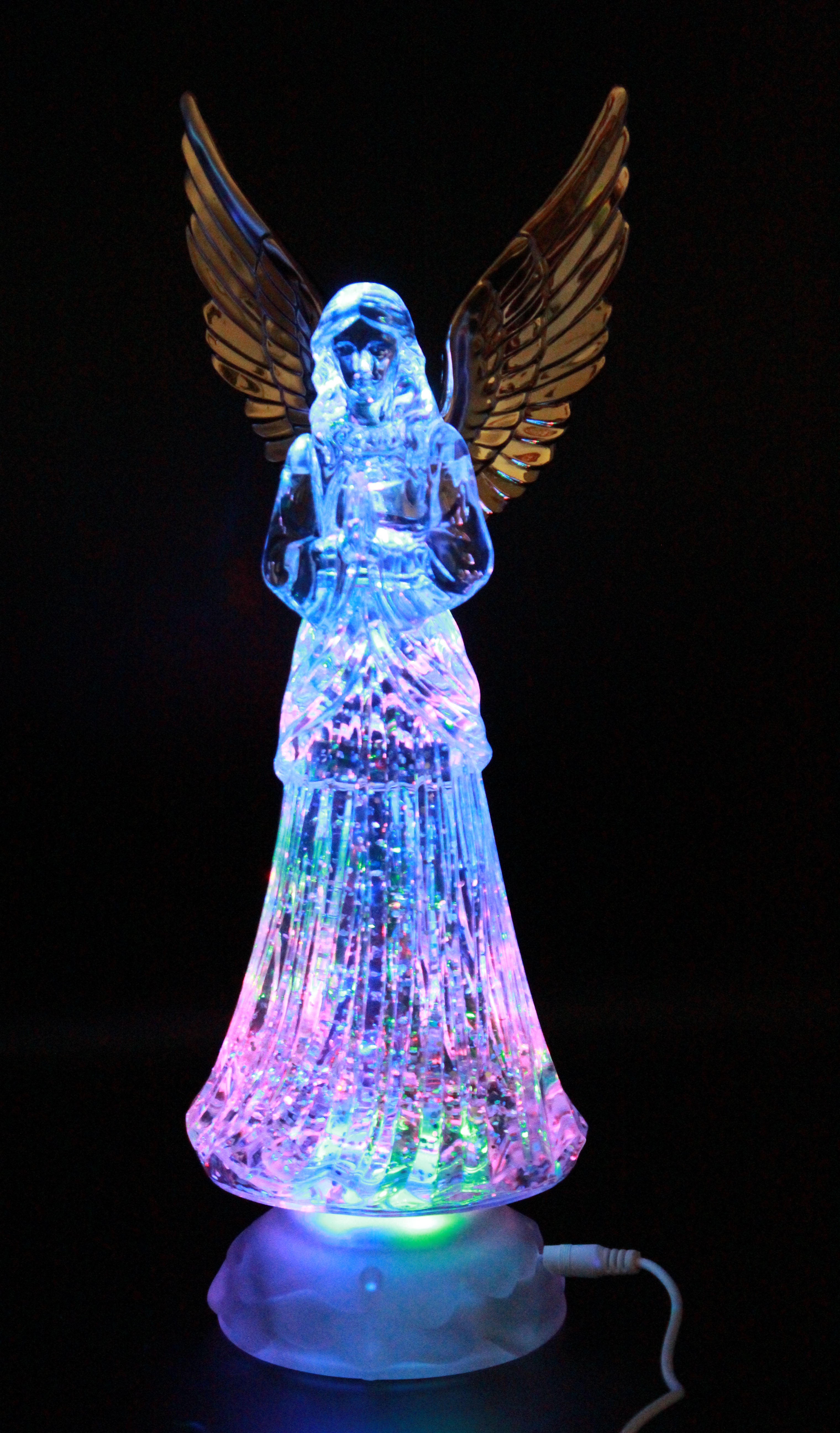Crystal C- Electric-Led Light Up Figurine Swirling Glitter Lighted ...