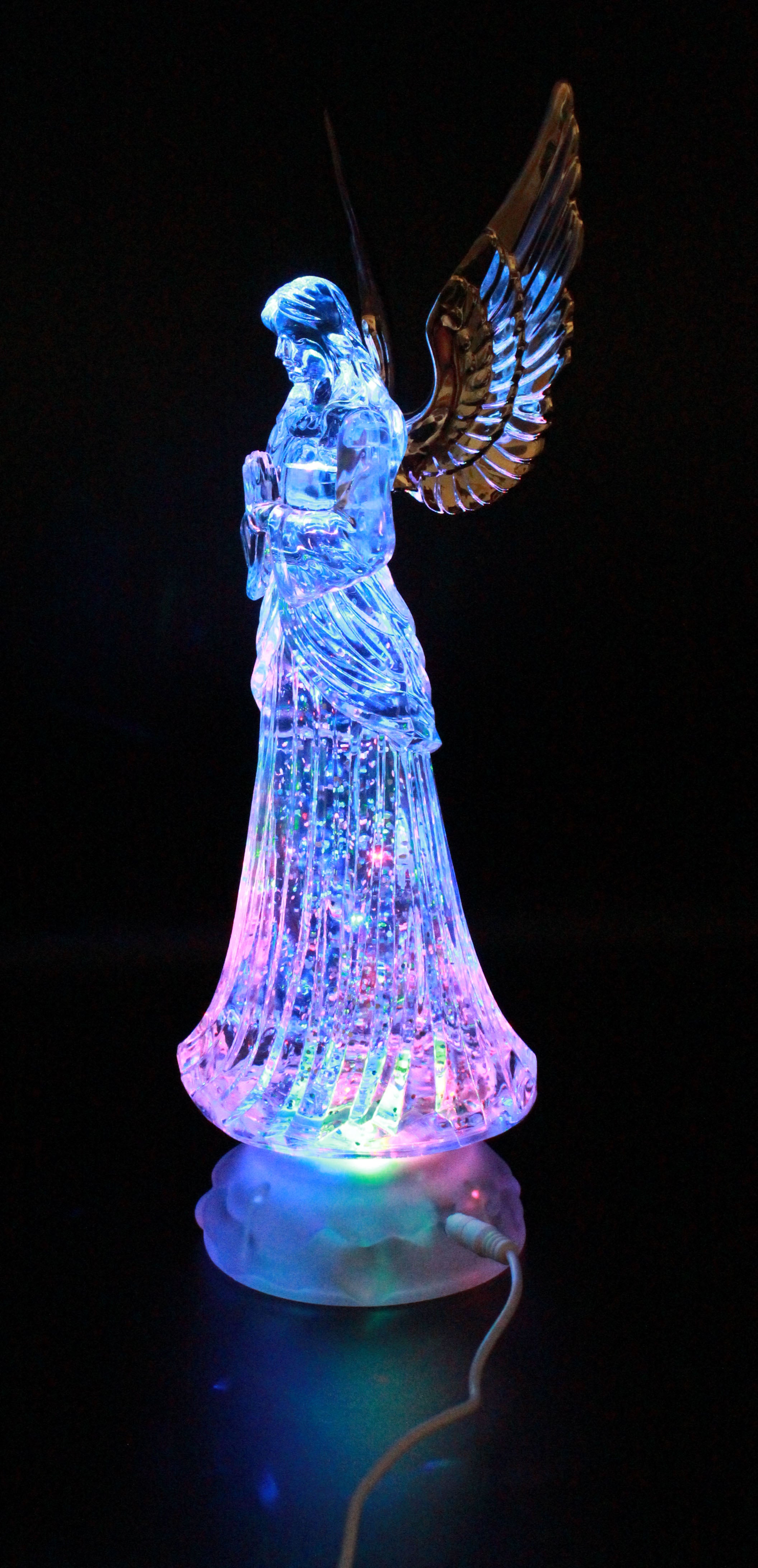 Angel with Trumpet, LED Lighted Sparkling Multi-Color Changing Home De ...