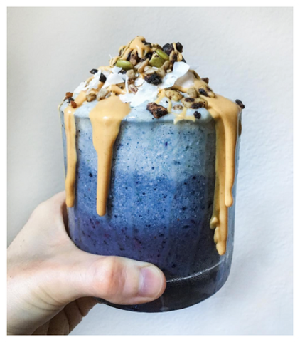 True Blue Spirulina Peanut Butter Smoothie