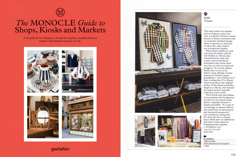 MONOCLE : "Our favourite 100 shops" N°29 INDIE 