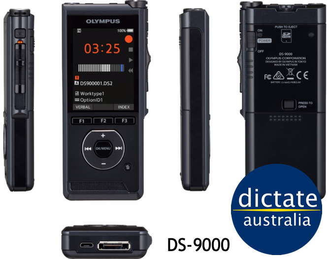 DS9000 Olympus DS-9000 Australia Dictaphone Voice Recorder Windows 10 MacOS