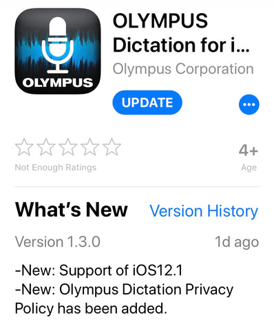 Olympus Dictation App for iOS v1.3.0 Australia