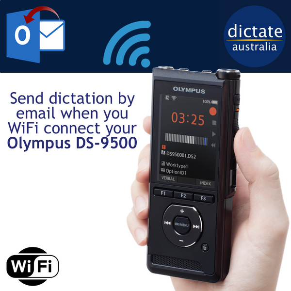 How to send digital dictation via email from Olympus DS-9500
