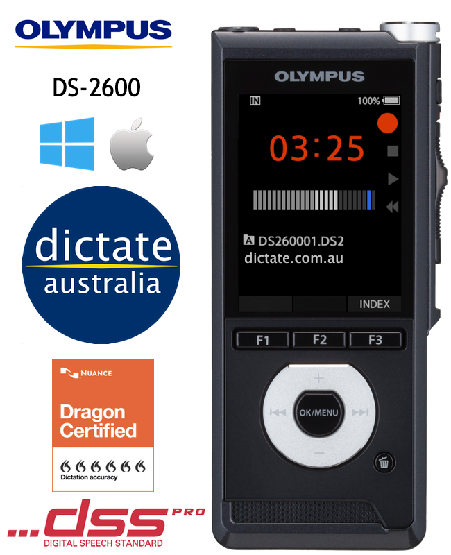 Middellandse Zee Defecte Faial Olympus DS-2600 Basic Digital Dictaphone for Windows & macOS | Dictate  Australia - Olympus Digital Voice Recorder Online Store - Olympus - Dragon  NaturallySpeaking - Dragon Dictate Mac - Voice and Speech Recognition  Software - Nuance