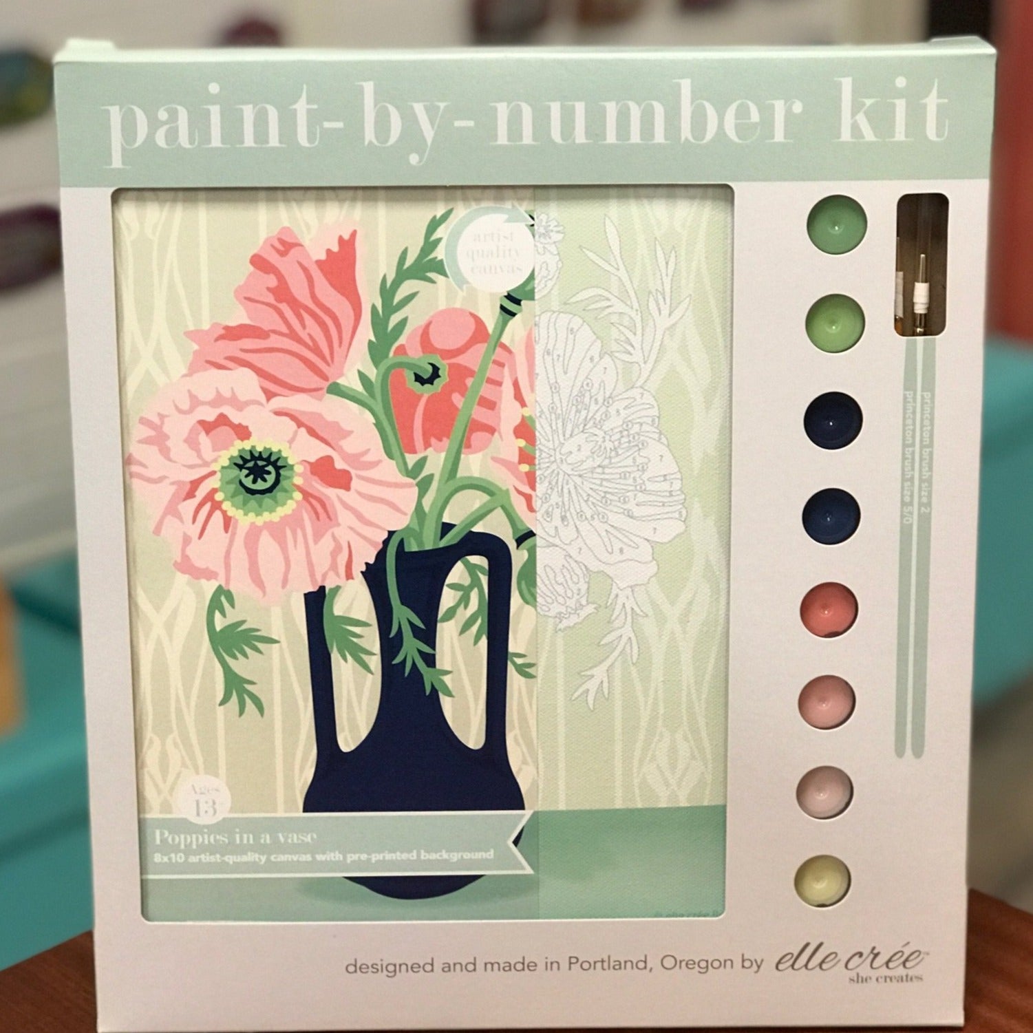 DIY - Paint By Number Kit - Roses in Vase - Monster