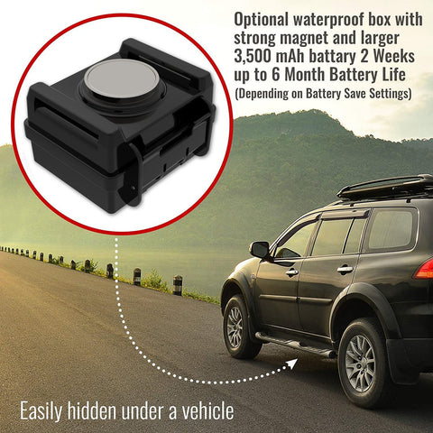 Waterdichte magnetische box voor GPS-tracker + 3500mAh batterijverlenger - Tracki