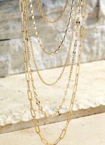 Layered Metal Chain Necklace