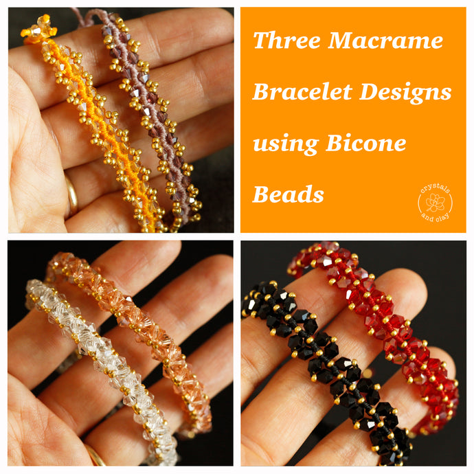 Macrame Basic: Two Bracelet Designs using Four Strand Braid – Crystals ...