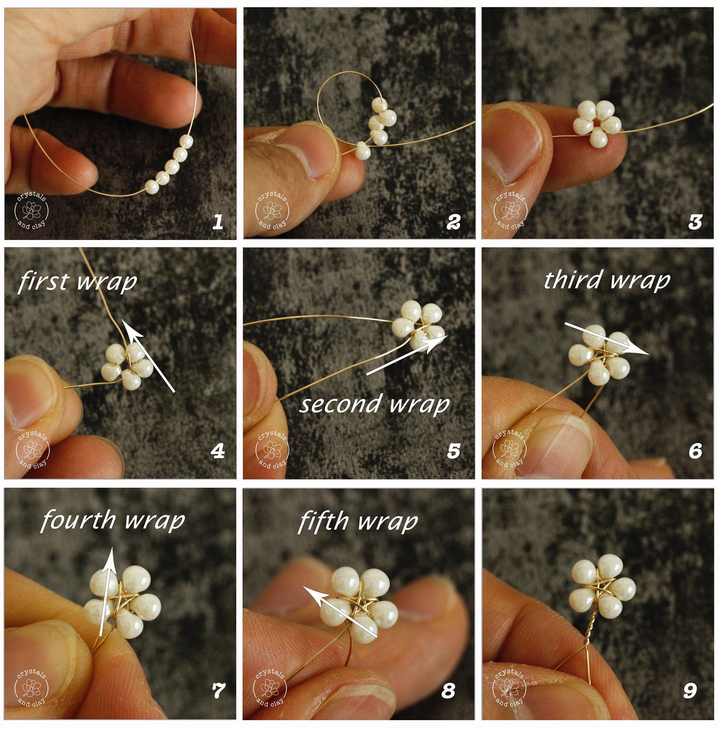 Jewelry Making Basics 7 Three ways to make beaded flower Crystals