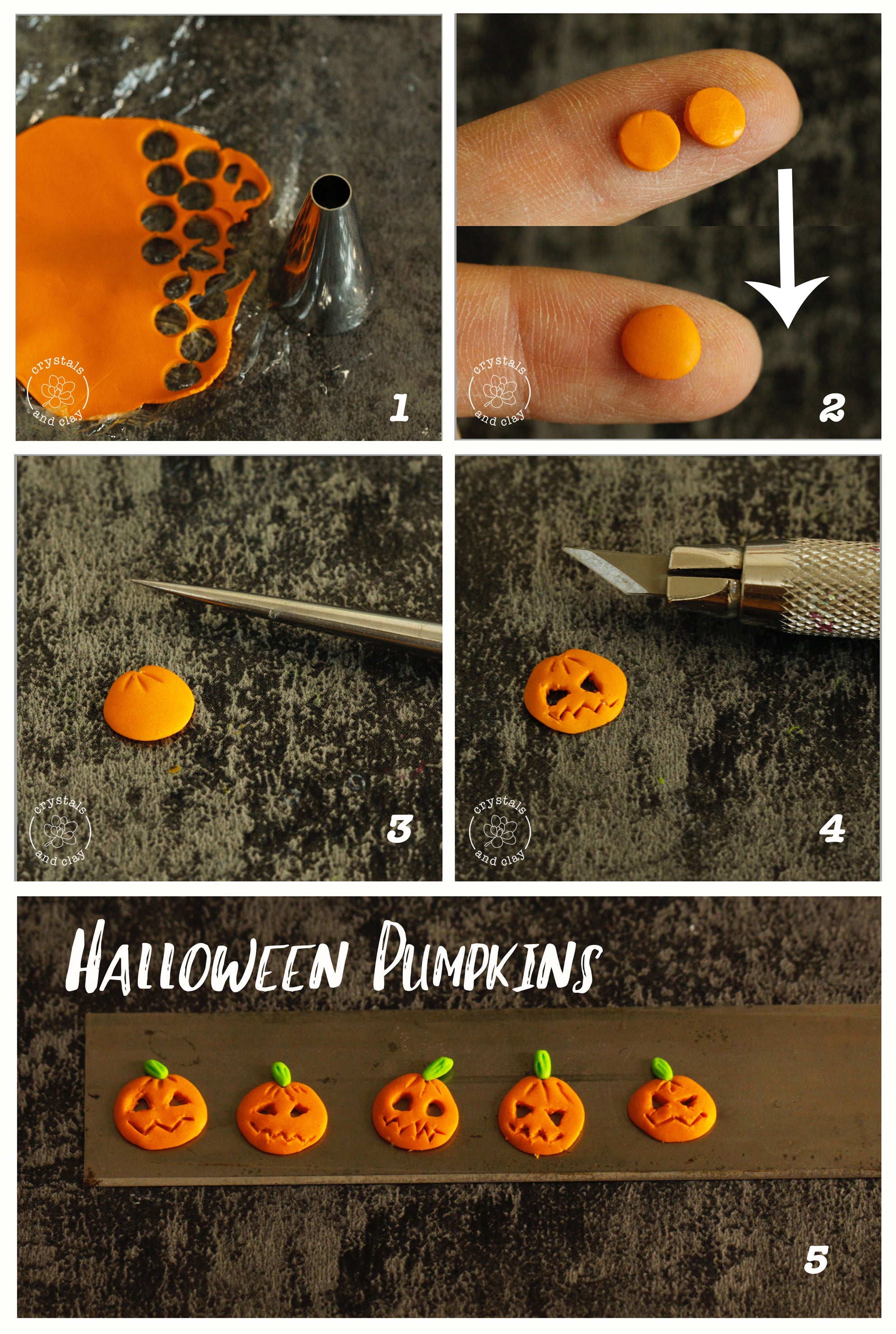 how to make polymer clay pumpkin