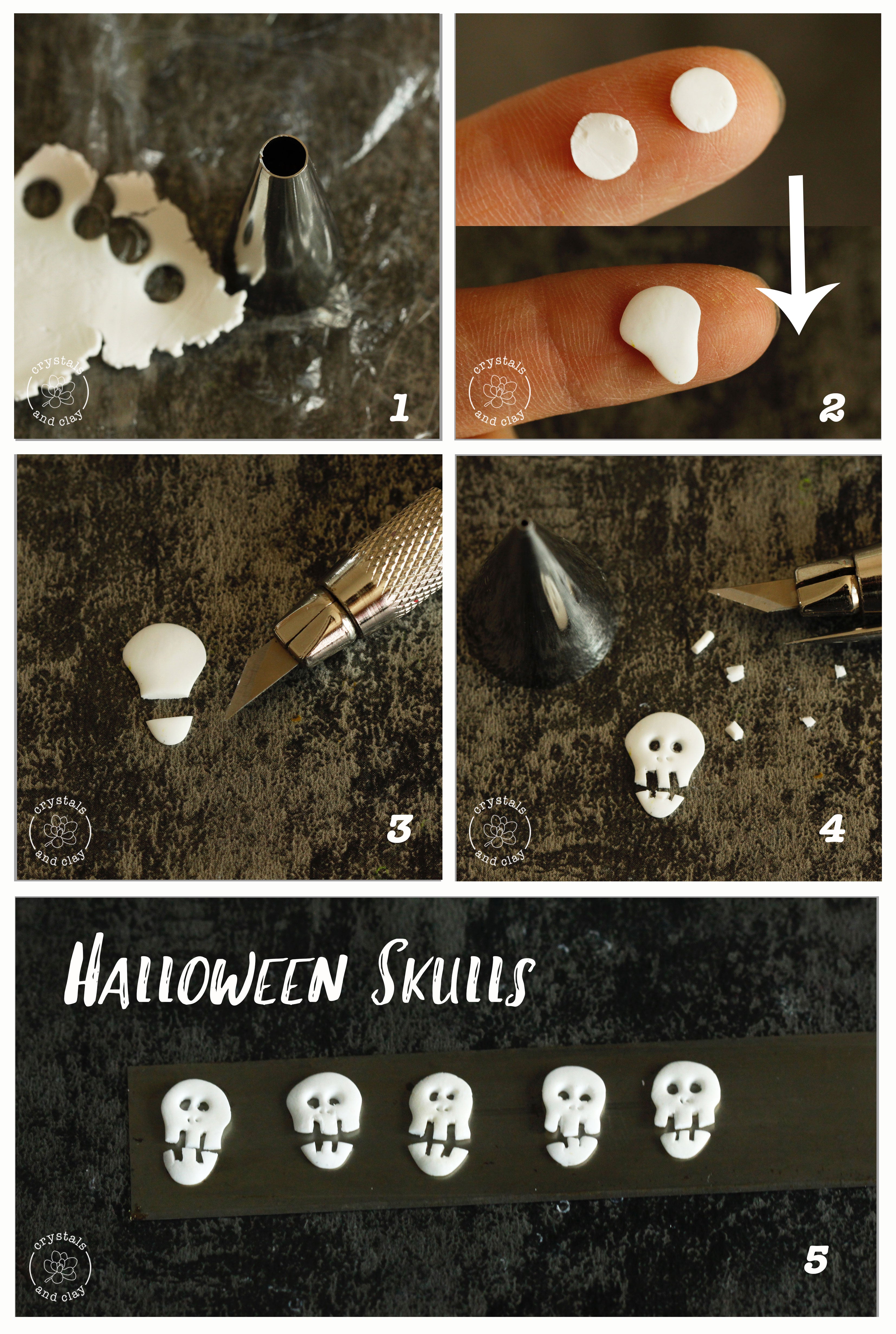 how to make polymer clay skull