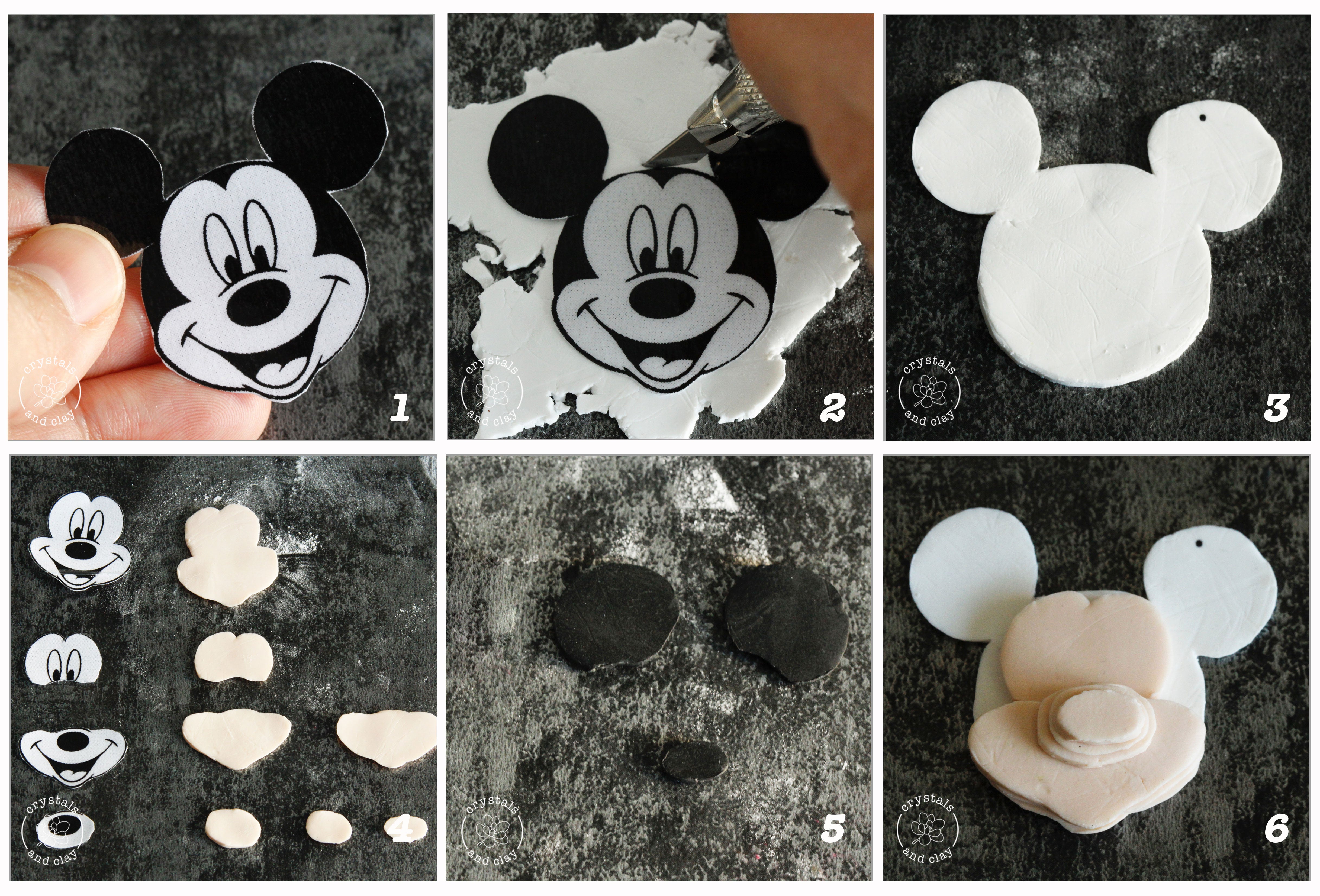 how to make polymer clay Mickey mouse