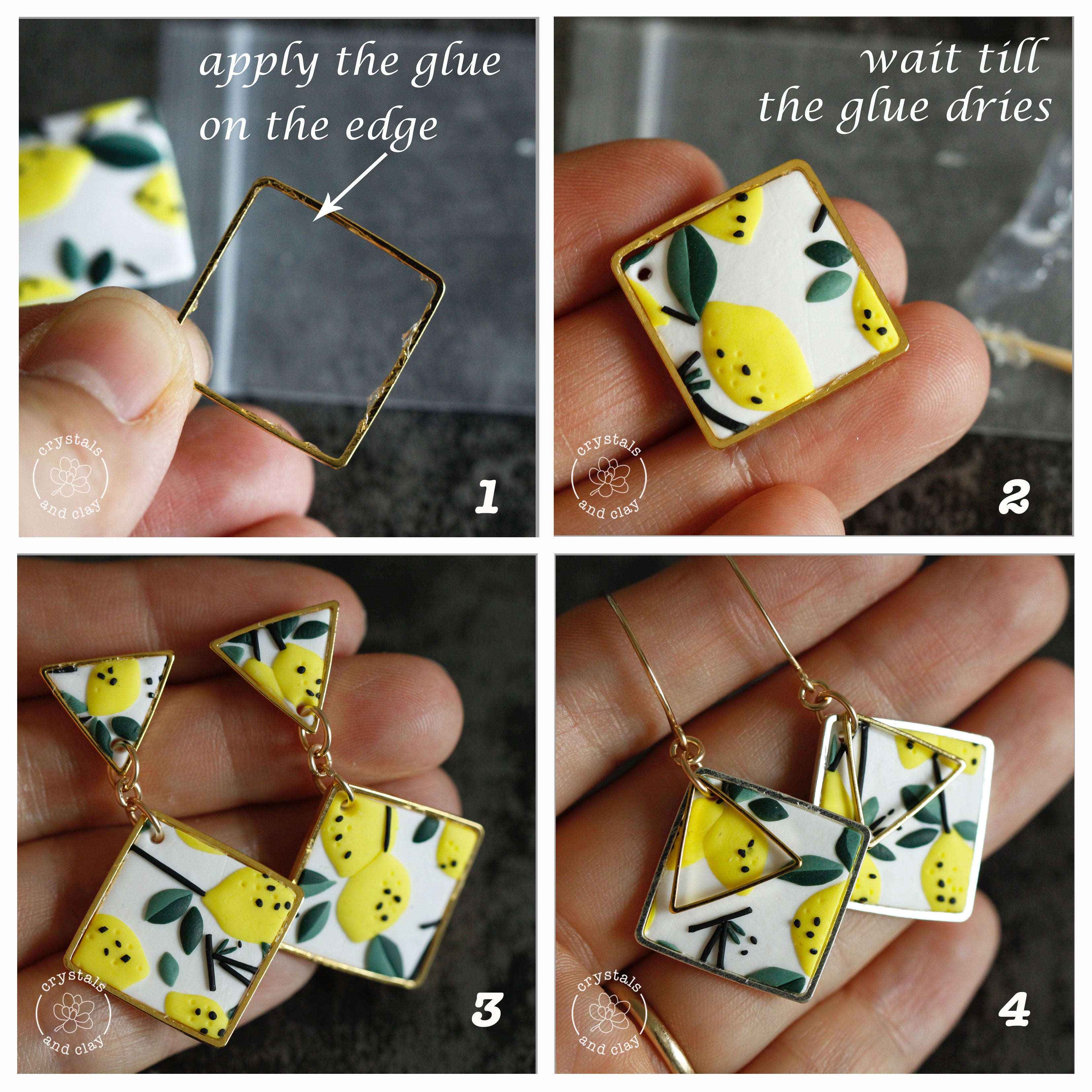 how to make polymer clay slab earrings