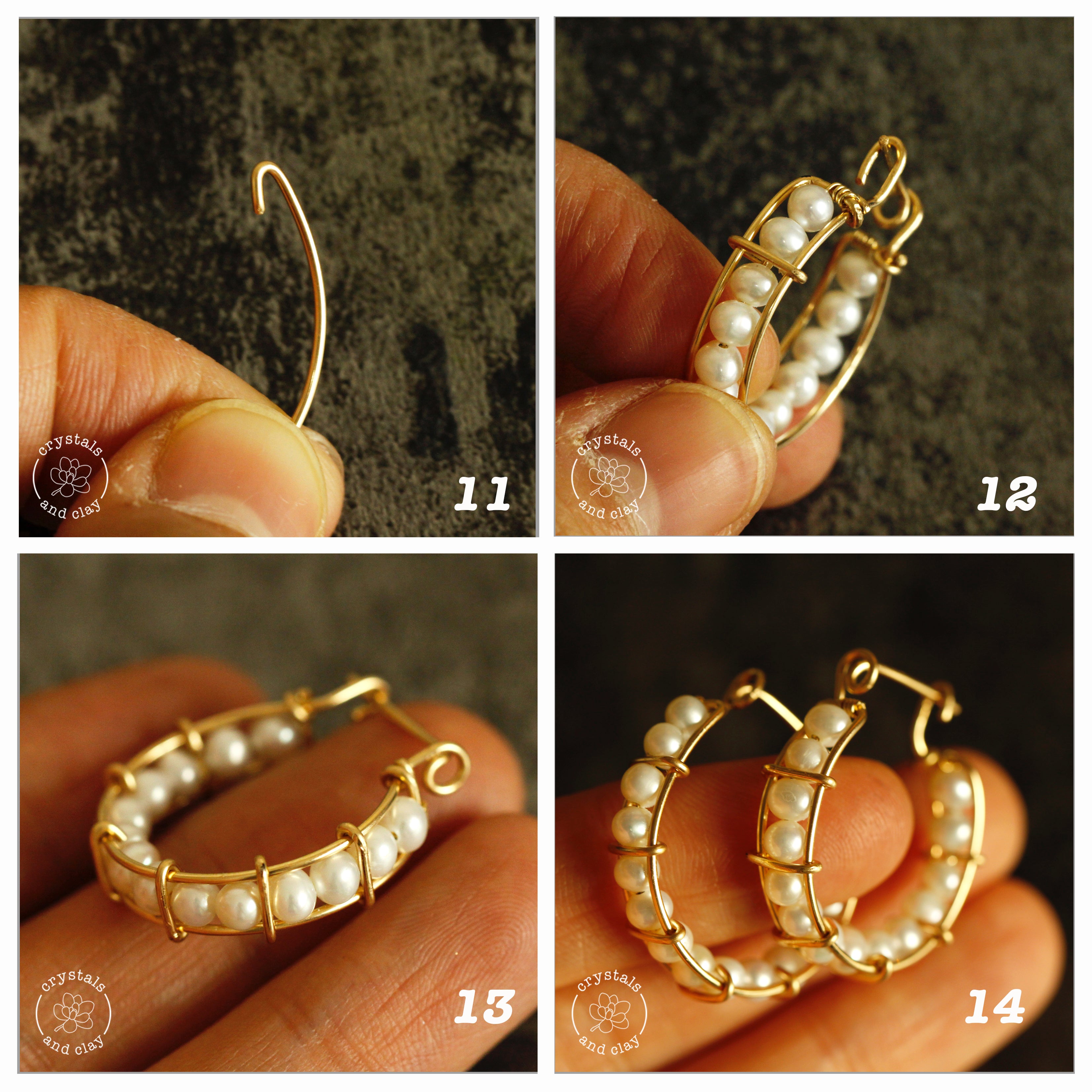 how to make wire wrapped pearl earrings