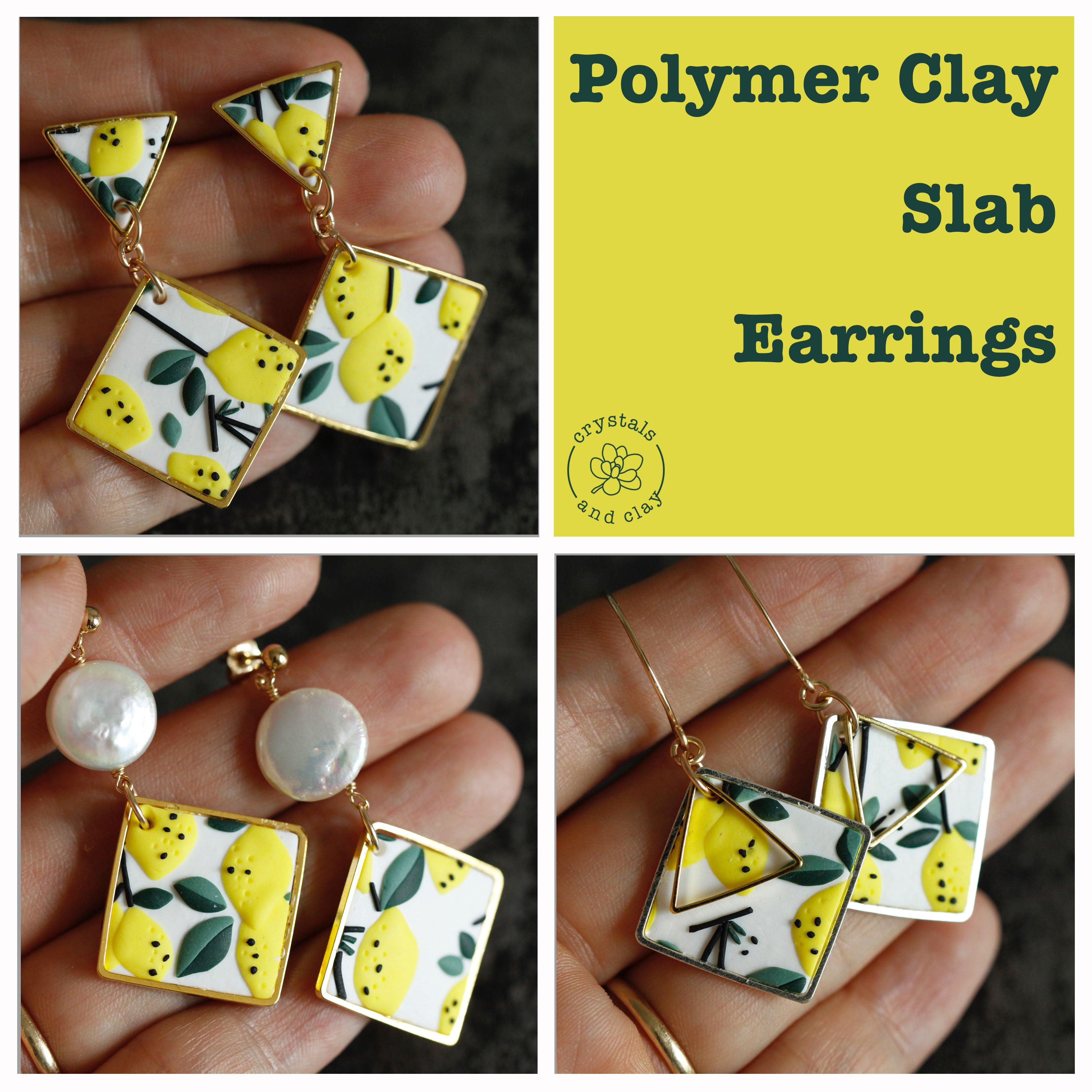 polymer clay slab earrings