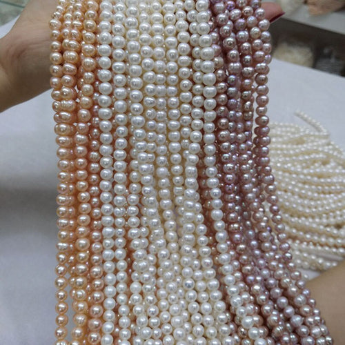 5A Quality Natural Freshwater Rice Pearl Beads (White/Pink/Purple) (4- –  Crystals and Clay Jewelry DIY