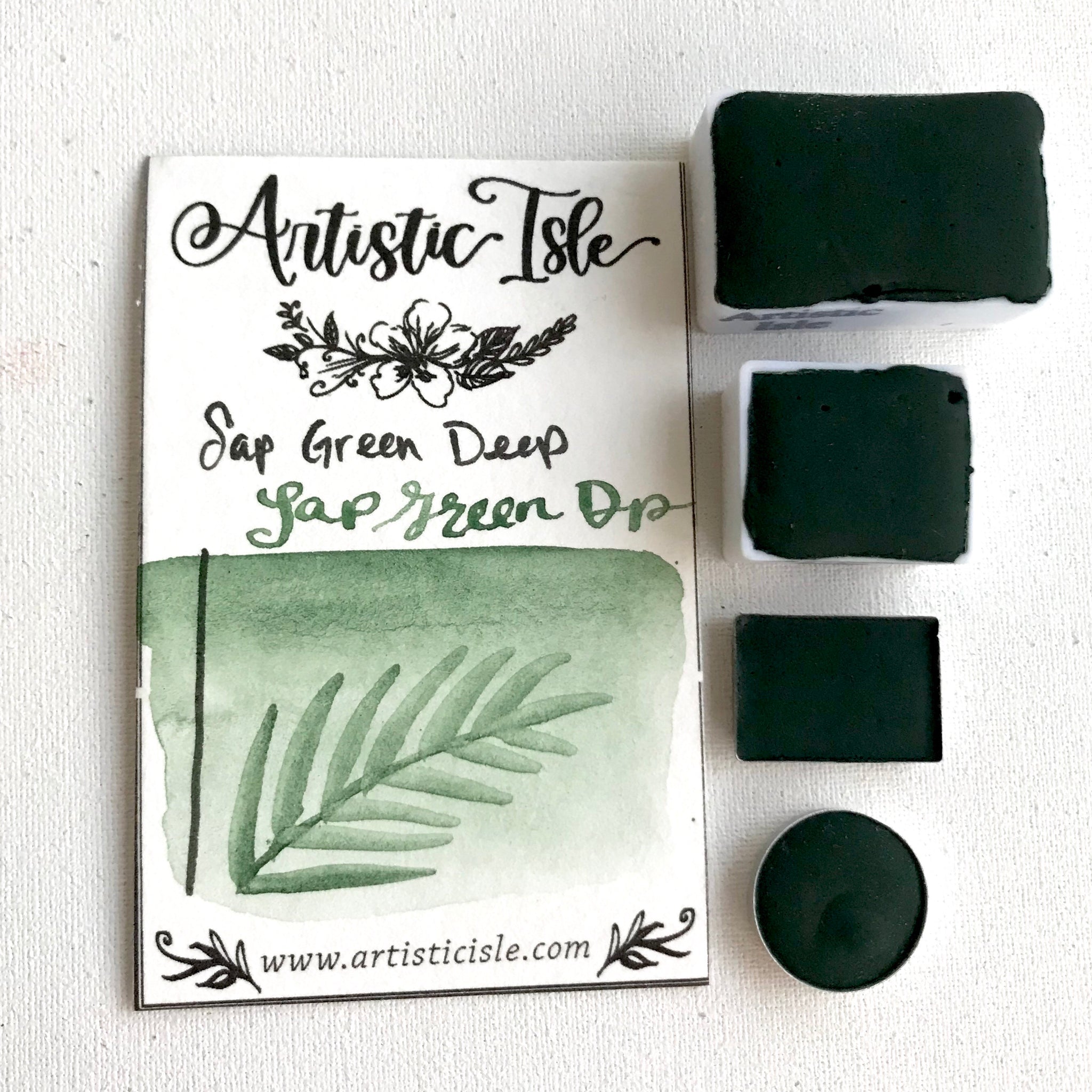 Deep Sap green, dark Green, handcrafted , watercolor paint | Artistic Isle