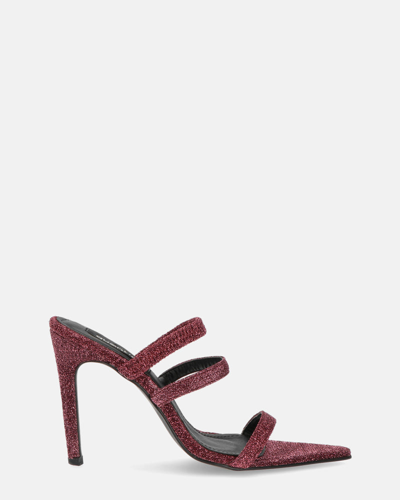 LUCIA - sandalo con tacco in glitter rosso – QUANTICLO