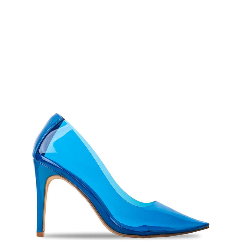 blue perspex heels