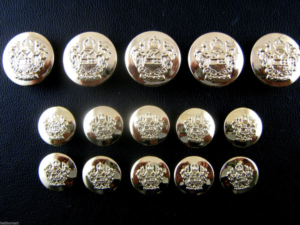 A Set of Gold Plastic Crested Blazer Buttons – ThreadandTrimmings