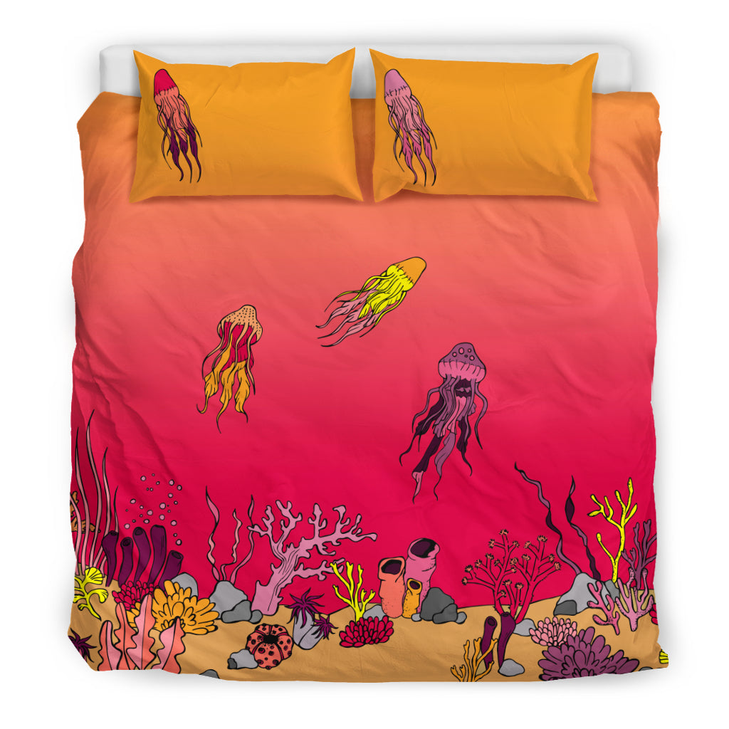 Coral Reef Jellyfish Bedding Set The Ocean Vibe