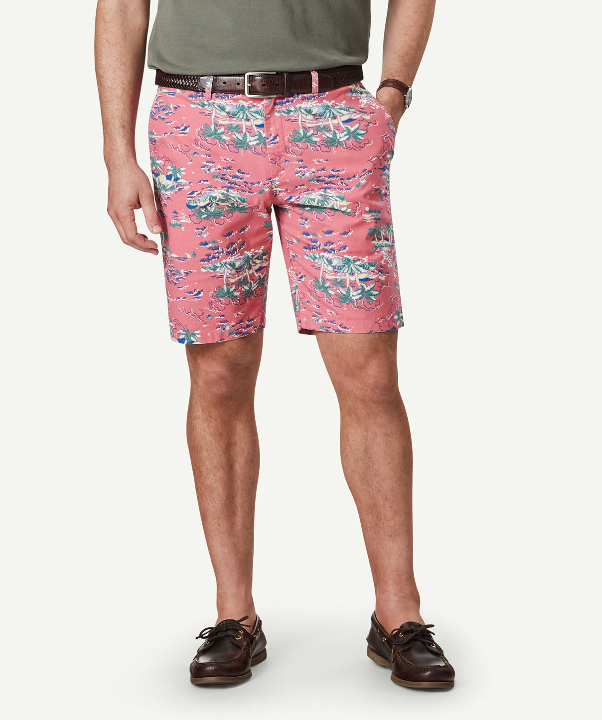 Modern Island Print Short - Flamingo | Shorts | GAZMAN