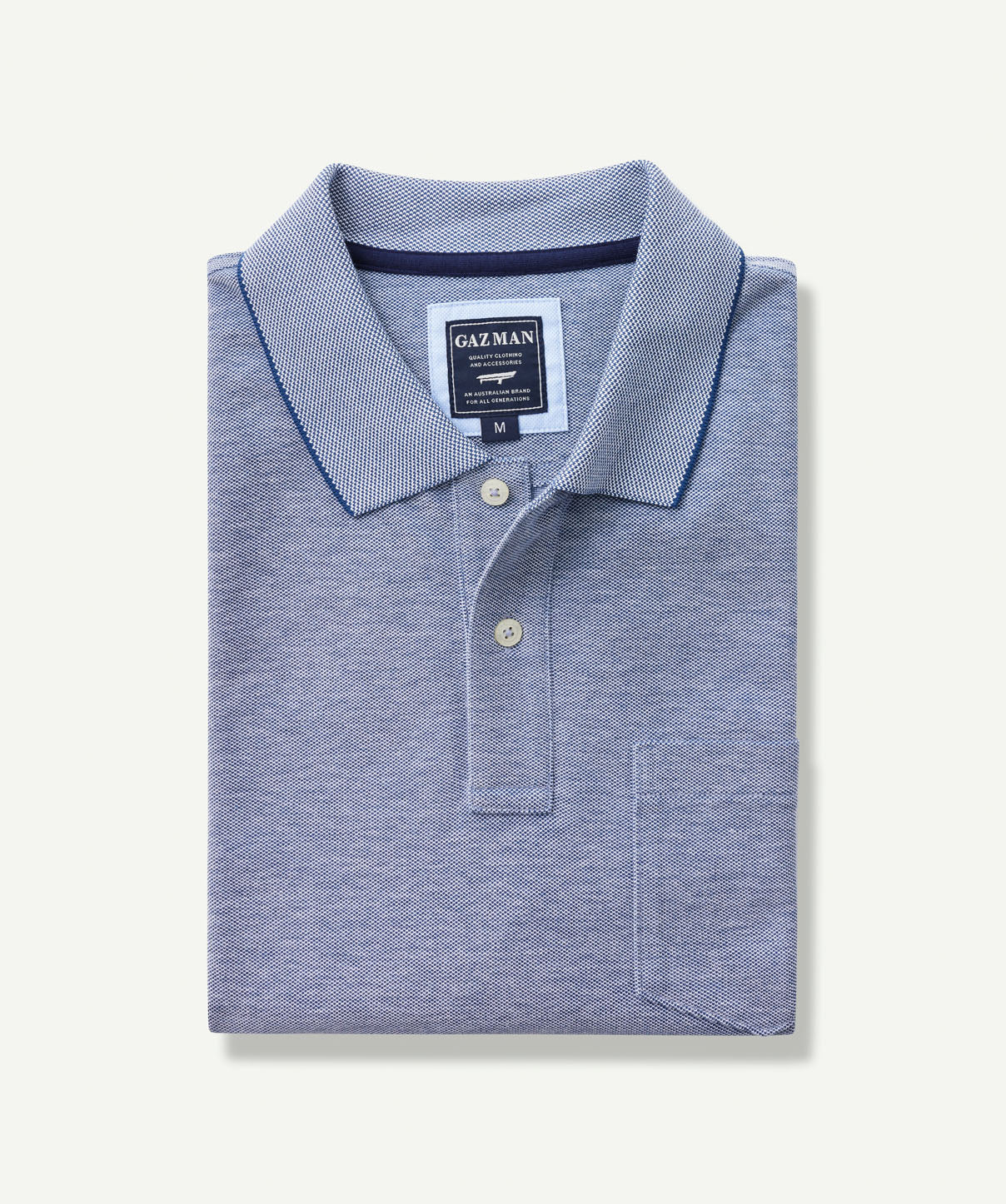 Oxford Pocket Polo Shirt - Navy | Polos | GAZMAN