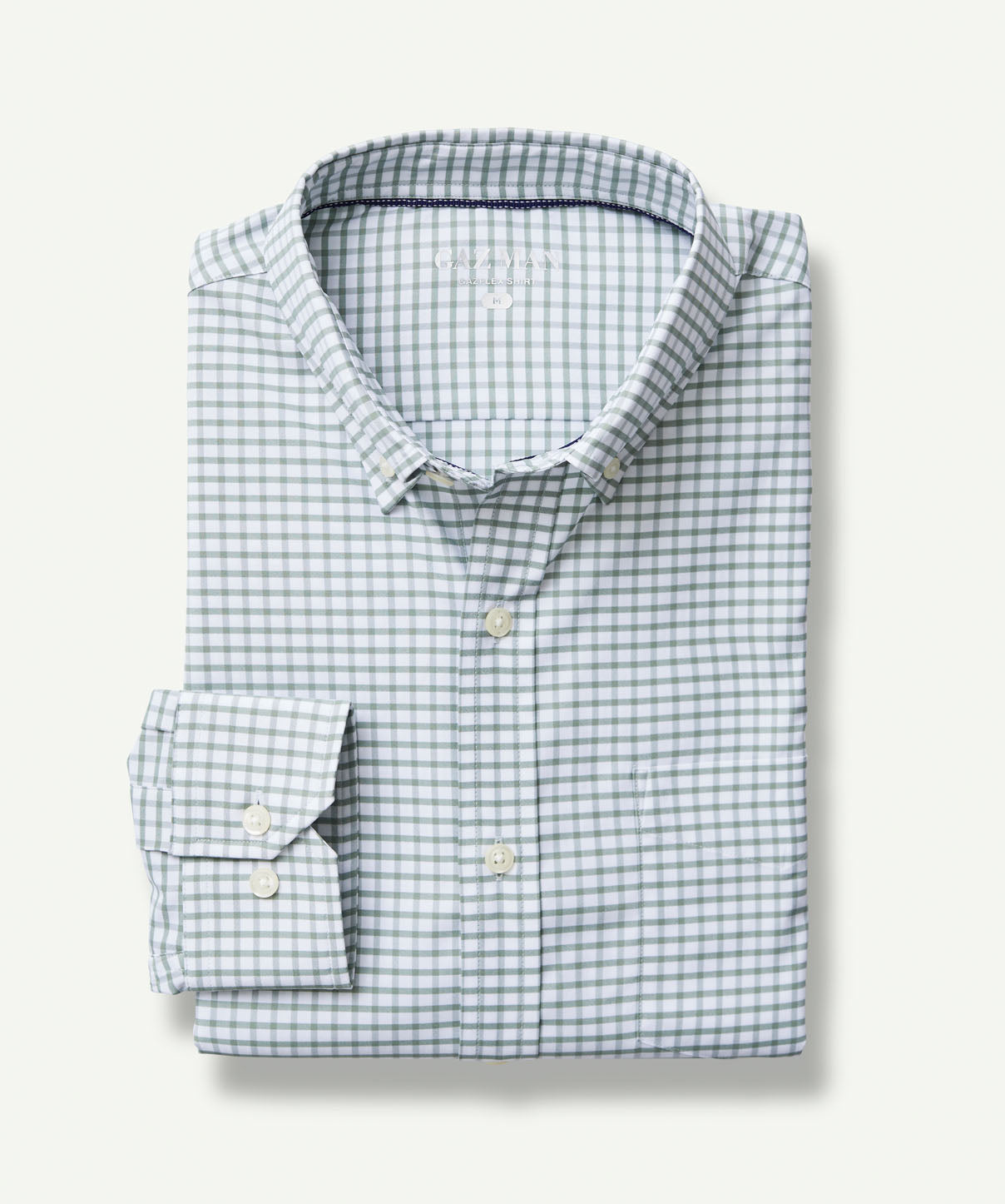 Gazflex Performance Check Long Sleeve Shirt - Sage | Long Sleeve Shirts ...